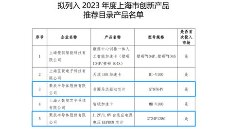 尊龙凯时半导体两款芯片产品入选《2023年度上海市创新产品推荐目录》